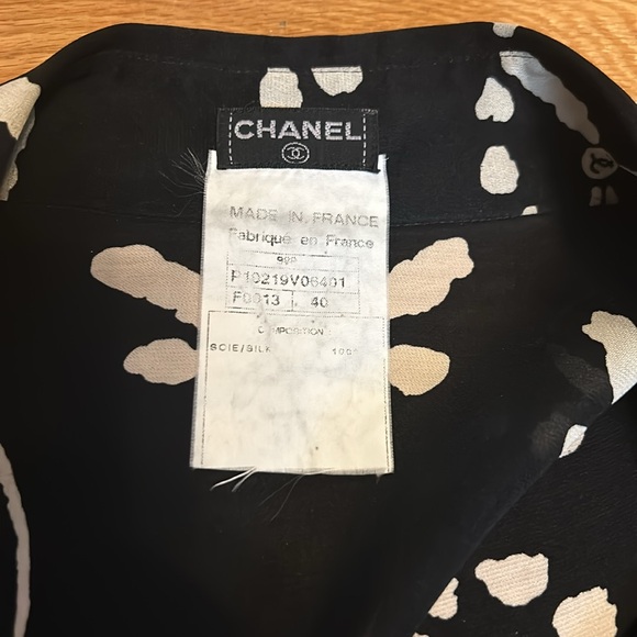 Chanel black and white abstract floral print - Picture 5 of 7
